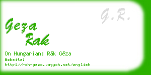 geza rak business card