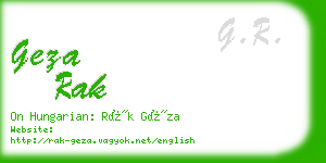 geza rak business card